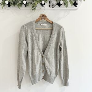 Izzat Baba Grey Button Down Cardigan Cashmere Blend